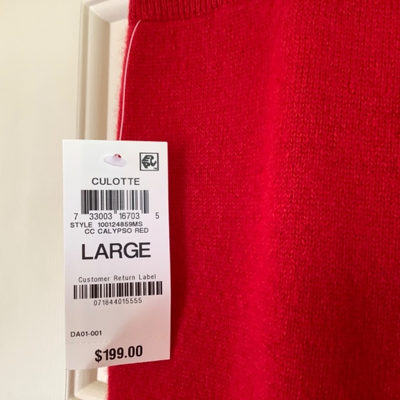 Charter Club Cashmere Ankle Pants Wide Leg High Rise Calypso Red Size Large - Picture 7 of 13